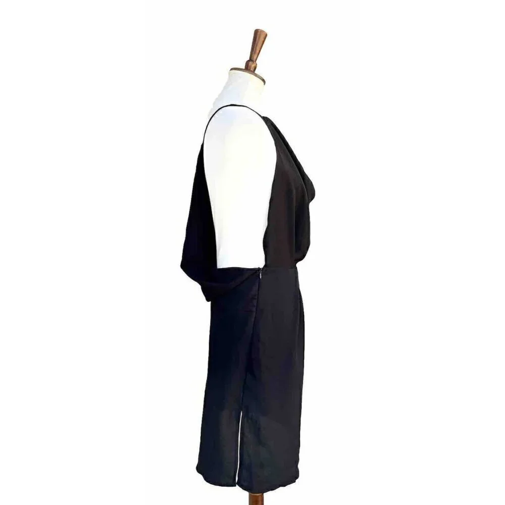 Lioness Women's Black Chiffon Asymmetric Shoulder Midtown Mini Dress Size L - Picture 11 of 14